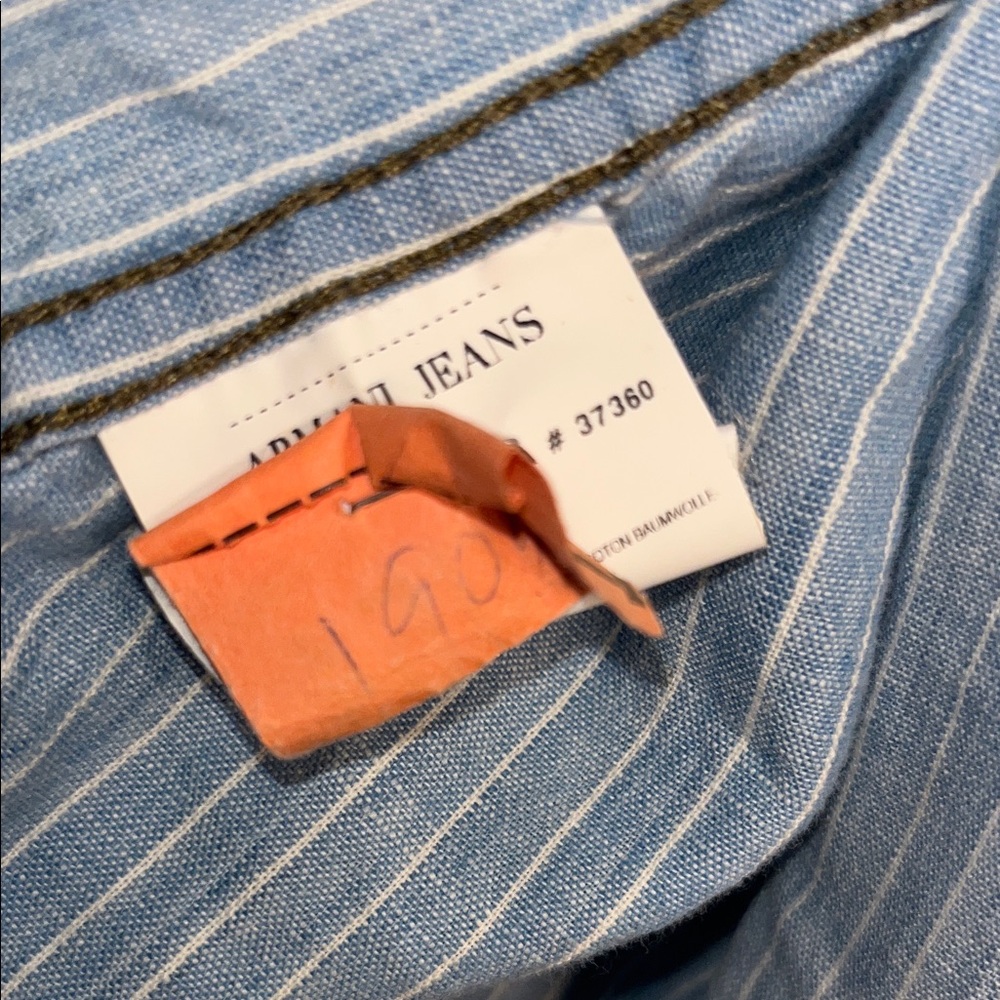 Armani Jeans Light Blue Striped Shirt. READ. - Picture 5 of 10